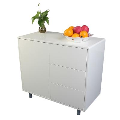 China Modern Free Standing High Glossy Cabinet With 3 Drawers For Storage Quality Furniture for sale