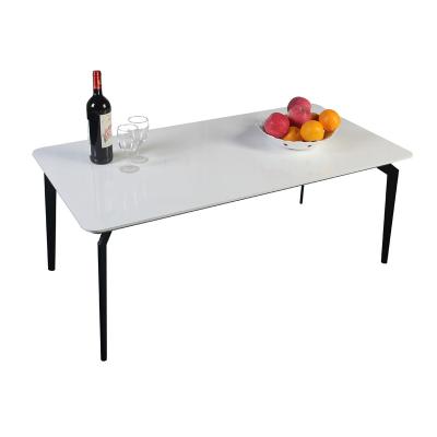 China Modern 120CM Length High Glossy Dining Table With Metal Leg For Wholesale And Delicate Indoor Furniture for sale