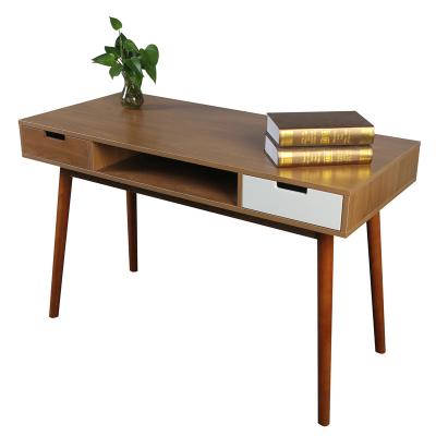 China Modern Dark Oak Wood Computer Desk With 2 Drawers For Laptop Wholesale Multi Functional Wooden Desk For Wholesale for sale