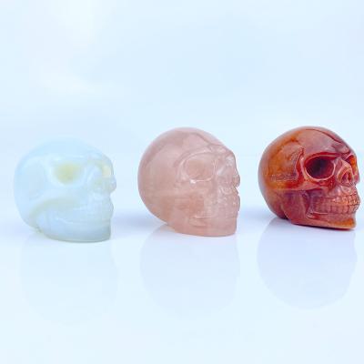 China China Customized Jade Skeleton Crystals Figurines Customized Natural Pink Crystal Craft Luxury Creative Craft for sale