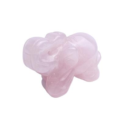 China Original Rose Quartz Pink Elephant Crystal Figurines China Factory Custom Craft Gifts Hand Craft Crystal Animal for sale