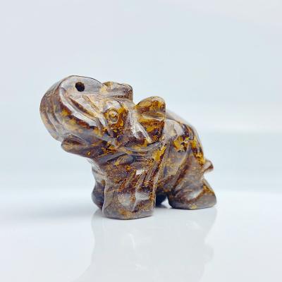 China Original Elegant Crystal Elephant Figurines Handmade Brown China Factory Direct Selling Folk Crafts for sale