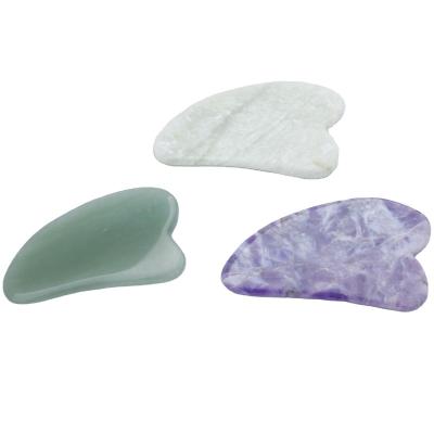 China Hot Sales Promotion New China Jade Scraping Board Beauty Massager Natural Crystal Body Multi Universal Facial Shape for sale