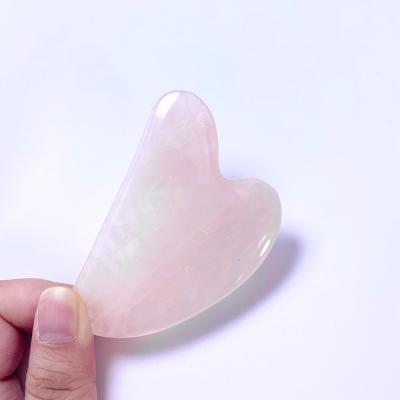 China Rose Quartz Stone Massage Shop Face Scraping Guasha Physiotherapy Massager Tool for sale