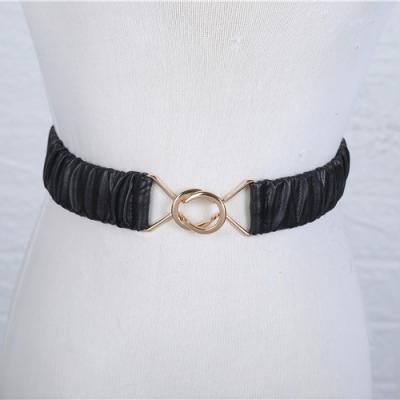 China Simple and soft waistband PU elastic elastic band of hot sale recommendation PU double skirt buckle for sale