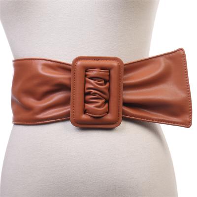 China PU Leather Women Casual And Soft PU Belt Simple And Fashionable Belt With Square Buckle for sale