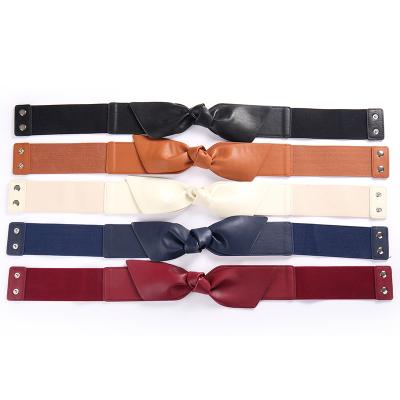 China Fashion.Casual Color Bow Belt Low Price Simplicity Elastic Soft Bow High Quality Custom Made Woman Elastic Waistband for sale