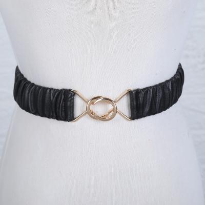 China Hot sale ALLOY double skirt buckle recommendation PU elastic elastic band simple and soft belt for sale