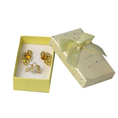 China Newest Fashion Colorful Paper Cardboard Jewelry Necklace Gift Box Ribbon Bow Jewelry Packaging Boxes for sale