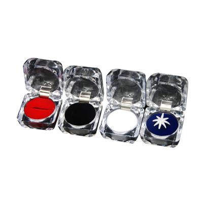 China Fashionable Hot Sale Jewelry Packaging Case Plastic Square Transparent Ring Box for sale