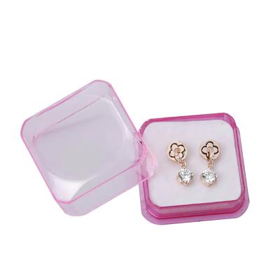 China Ring Earring Box Simple Jewelery Fashionable Popular Candy Color Plastic Acrylic Box for sale