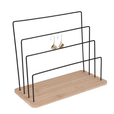 China Fashion Luxury Fashion Jewelry Display Rack Custom Wooden Display Rack For Earring Holder for sale