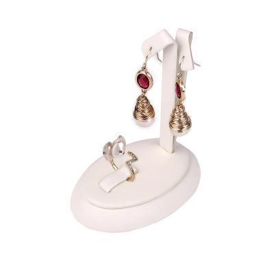 China Factory Supply Newest PU White Jewelry Display Stand For Earring Ring Display for sale