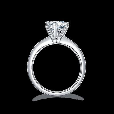 China Luxury FASHIONABLE 925 Sterling Silver Moissanite Women Engagement six big Diamond Rings Simple Setting Wedding Party of forks for sale