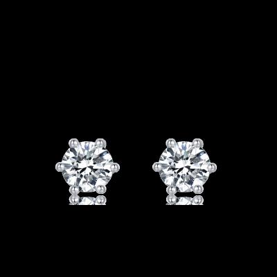 China Trendy Classic Jewelry 925 Sterling Silver Moissanite Women Engagement Hollowed Out Six Forks Big Diamond Wedding Party Stud Earrings for sale