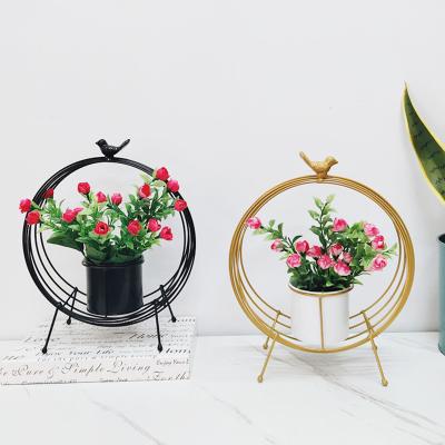 China Modern Nordic Flower Shelf Green Plant Flower Stand Green Plant Flower Bucket Plastic Fleshy Plastic Living Room Table Decoration for sale