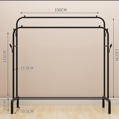 China (Others)Adjustable Single Clothes Rack Floor Bedroom Hanger Household Metal Coat Rack Folding Single Pole Cool Clothes Rack for sale