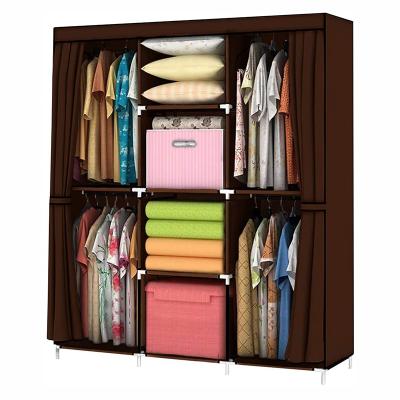 China Gray Cloth Wardrobe (Other) Comforter Wardrobe Clothes Storage Adjustable Waterproof Nonwoven Shelf 50*18*67 Inch for sale