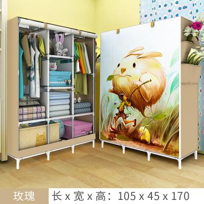 China Wholesale Non-woven Wardrobe Cloth Metal Steel Pipe Folding Cloth Wardrobe Cloth Single Stretch Dorm Cloth for sale