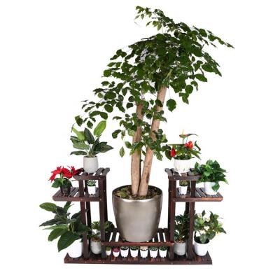 China Environmental Protection Top Selling Custom Material Wooden Flower Wall Rack Flower Stand for sale