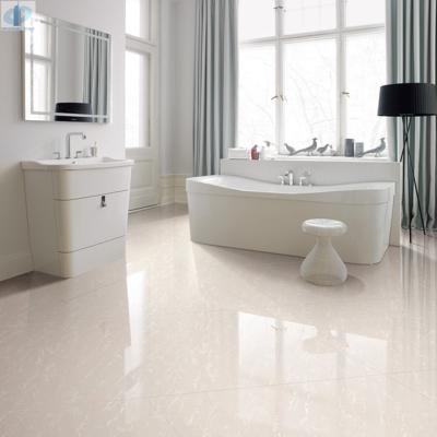 China Modern Soluble Salt Polished Porcelain Floor Tile Size 60x60 Beige Color for sale