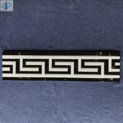 China Size 15x60 cm Decorative Ceramic Africa Border Tiles Villa Rustic Tiles Cheap Price Black Glazed Tiles for sale