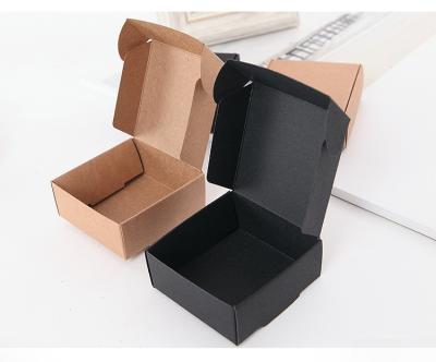 China Recyclable Custom Logo Square Black And Brown Kraft Paper Packaging Box For Soap for sale