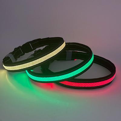 China LED Lights Lights Dog Pets Collars Polyester Adjustable Glow In The Night Dog Cat Puppy Safe Luminous Flashing Collar Pet Supplies for sale