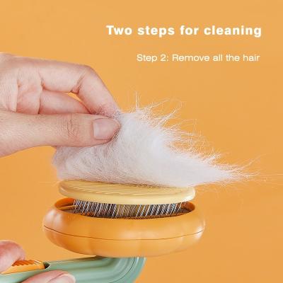 China Hot Selling Dog Brush Viable Dog Brush Open Comb Pumpkin Self Cleaning Dog Brush Self Cleaning Smart Dog Brush for sale