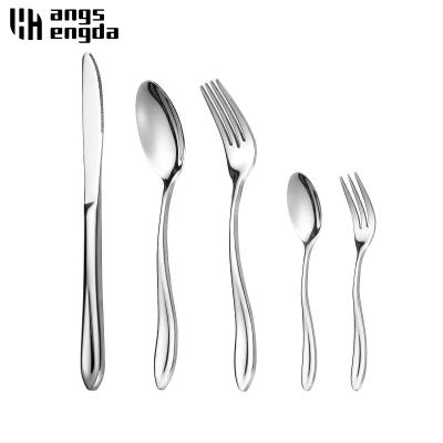 China Wholesale PVD Silverware 304 Viable Stainless Steel Steak Western Dinnerware Set 5 Pcs High End Household Cutlery Set for sale