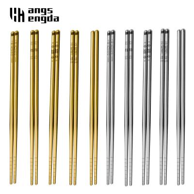 China Viable Stainless Steel304 Mirror Polish With Non-slip Reusable Korean Sushi Tableware Metal Coil Wedding Wrapping Chopsticks for sale