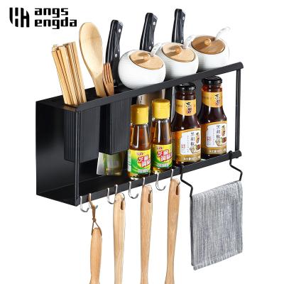 China Viable Pot Cover Shovel Spoon Rack Household Stainless Steel Wall Mounted Kitchen Knife Holder Multi-Function Punch Free Storage for sale