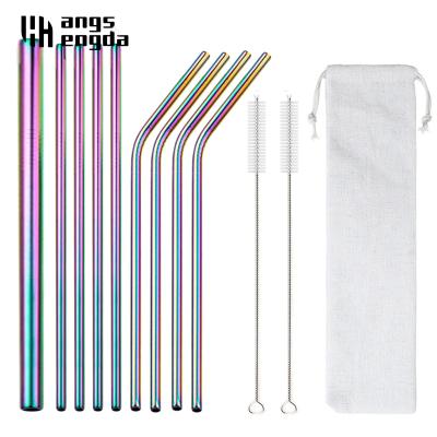 China Wholesale Customized Viable High Quality Reusable Logo 304 Stainless Steel Accessories Metal Straw Stainless Steel Straw Set for sale