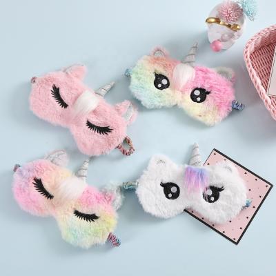 China Dark Circles Wholesale New Sharp Children's Large Plush Eye Mask Cartoon Sleep Nap Eye Mask for sale