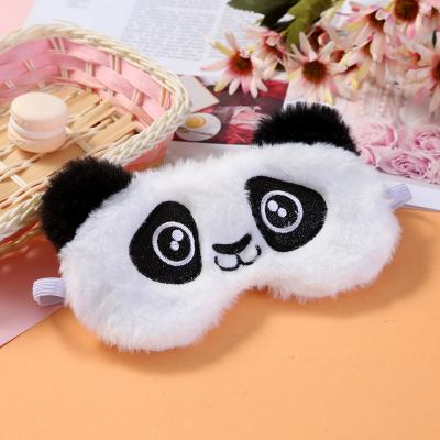 China High Quality Cute Student Sleep Eye Mask Panda Eye Shade Plush Cartoon Dark Circles Blindfold for sale