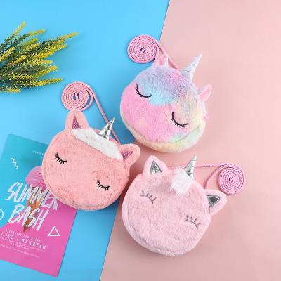 China Other New Unicorn Stuffed One-Shouldered Children's Student Collection Portable Pocket Change Bag Mobile Phone Cross - Body Bag for sale