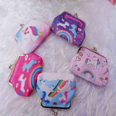 China Fashion\Comfortable\Durable Fashion Clip 3 Inch Coin Purse PVC Printed Cartoon Mermaid Kids Unicorn Wallet Coin Purse for sale