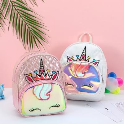 China Other Wholesale High Quality Polyester Large Capacity Crown Unicorn Laser Leisure Backpack School Bag From China for sale