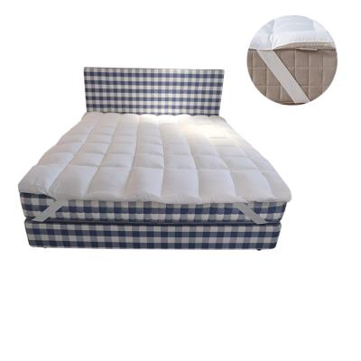 China Removable Cover King Size Cal King Size Thick Mattress Pad Quilted Washable Polyester Bed Mattress Topper for sale