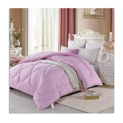 China Removable Cover 200*230 Fashion Soft Down Modern Design Feminine Comforter Polyester Filling Pink Winter Comforter for sale