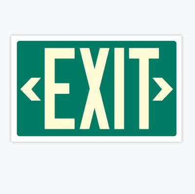 China EXIT Sign Self Illuminating Fluorescent Exit To Sign No Battery Exit Sign Power Free Sign Outdoor Used Green for sale