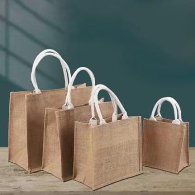 China Reusable Hot diy durable quality shopping grocery beach wedding packaging reusable portable jute bags for gifts for sale