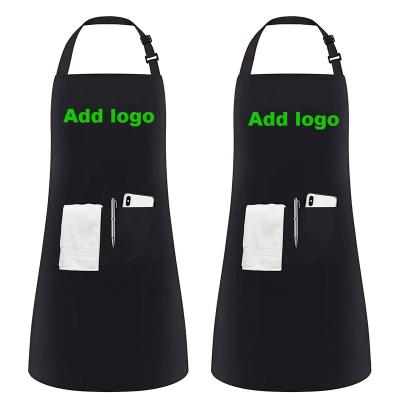 China Breathable Factory OEM Custom Design Heavy Duty Advertising Polyester adult chef Baking Apron With Two Pockets for sale