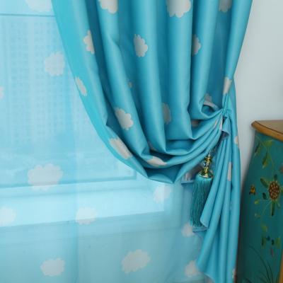 China Wholesale Fancy Blackout Design 100%Polyester Pink Clouds Printing Window Curtain For Living Room for sale