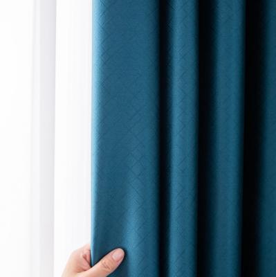 China High Quality 100% Blackout Blackout Sun Block Emboss Curtain Fabric Living Room Curtains for sale