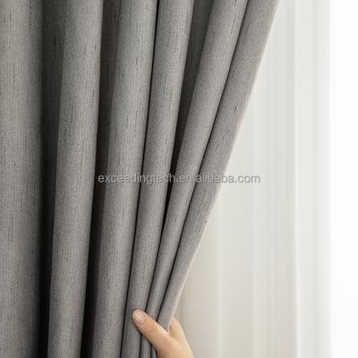 China Panel Ready-Mde Gray Blackout Fabric Sun Meteor Rain Shade Window Curtain Polyester Blackout Ready-Mde Curtain for sale