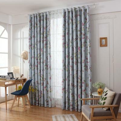 China Custom Cheap Blackout Style Korean Wall Customized Full Polyester Printed Curtains for sale