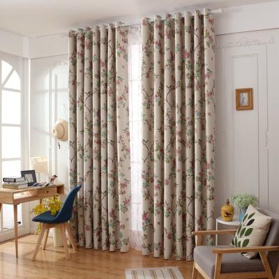 China Newest Design Blackout Flower Sheer Block Blackout Digital Printed Window Curtains for sale