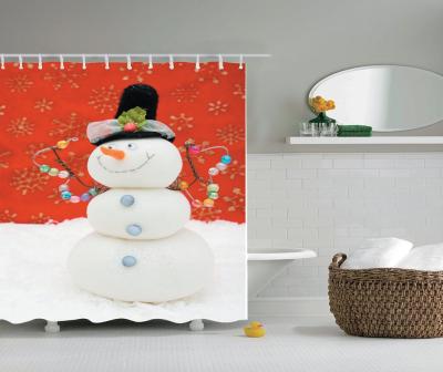 China Newcomer Sustainable Modern Style Fashion Christmas-Themed Shower Curtain for sale