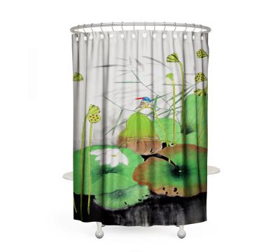 China Wholesale Hot Selling Custom Made Digital Printing Sustainable Modern Bathroom Shower Curtain Shower Curtain Set for sale